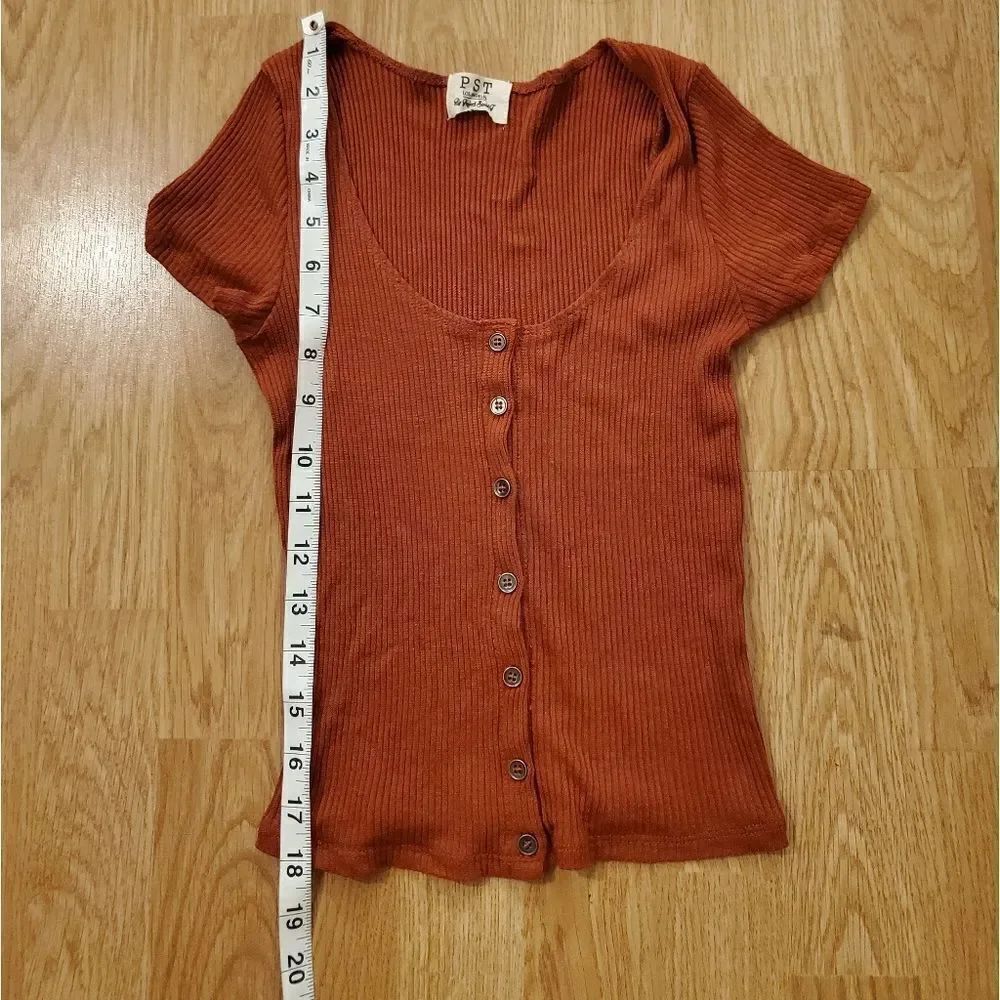 Project Social T Button Front Ribbed Tee sz Small - Picture 8 of 11